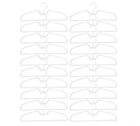 Glewi Perchas de plástico de cuello corto antideslizantes, ahorro de espacio para organización de armario, color blanco, paquete de 10 (20 unidades)