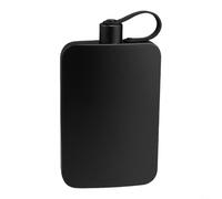 Glewi Petaca de acero inoxidable de 500 ml, a prueba de fugas, botella de licor portátil de 17 onzas para whisky, camping, senderismo y eventos al aire libre (negro)
