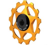Glewi Polea de cambio de bicicleta de aleación de aluminio 11T/13T con rodamientos de metal, diseño de dientes profundos para un cambio suave en bicicletas de montaña y carretera (dorado 13T)