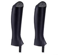 Glewi Protectores de piernas ecuestres para equitación, microfibra y cuero con correa para el pie, para botas de equitación occidentales para adultos (3XL)