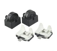 Glewi PTC - Relé de arranque de 15 ohmios con protector de sobrecarga de compresor de 1/6 HP para mini refrigerador y refrigerador, o modelo de 2 pines, color negro