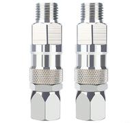 Glewi Pulverizador de pintura sin aire de acero inoxidable Junta giratoria Conector M F de 1/4 pulgadas Adaptador de manguera de alta presión evita torceduras (B)