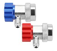 Glewi R134a Acopladores de conexión rápida adaptadores de alta presión baja accesorios de servicio de CA de coche Set de metal azul rojo