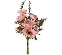 Glewi Ramo de margaritas artificiales, flores de seda de 42 cm con diseño nórdico para decoración del hogar, entrada, boda, oficina (rosa)