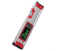 Glewi Regla de nivel digital electrónica Medidor de pendiente de aleación de aluminio Precisión de 0.05 grados Pantalla retroiluminada Auto Flip Data Hold Base antideslizante para Industrial Co (400mm
