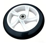 Glewi Rueda silenciosa de poliuretano con rodamientos 608 para un rodamiento suave para suelos de baldosas o madera, núcleo de polipropileno para carrito de cochecito de eje de 8 mm (125 x 24 mm)