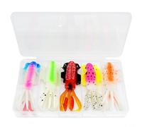Glewi Señuelo suave de calamar, realista para imitación de pulpo, cebo jigging de 16 g para pesca en el mar, agua salada para aparejos de mero, 15 cm verde (5 piezas)