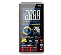 Glewi Smart Touch Multímetro Digital 6000 Recuentos AC DC Voltaje Corriente NCV Probador Tipo-C Recargable para Mantenimiento de Ingeniería Negro