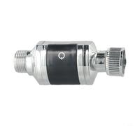 Glewi Termómetro LED de agua para ducha con pantalla de alimentación, monitor de temperatura preciso para baño, interfaz de 1/2 pulgada, color plateado