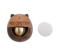 Glewi Timbre de puerta de madera de gato de la suerte con detalles de latón, campana de entrada de estilo japonés para puertas, porches, cafeterías y tiendas
