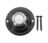 Glewi Timbre redondo de metal, timbre iluminado con cable negro para puerta delantera del hogar, montaje de 1.5 pulgadas, impermeable, iluminación LED de bajo voltaje