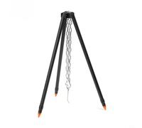 Glewi Trípode de cocina ajustable para camping, soporte de aluminio ligero y colgador de linterna para picnic al aire libre, 124 cm