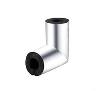 Glewi Tubo de aislamiento de codo de 3/4 pulgadas de espuma negra con papel de aluminio para tubería de agua, conservación del calor, anticongelante, pre-ranura, autoadhesivo, fácil de instalar (4