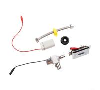 Glewi Válvula de descarga automática de orinal infrarrojo Kit de sensor de ahorro de agua inteligente Fuente de alimentación DC 6V Rango ajustable 30-100cm Cuerpo de metal plateado para Com(B)