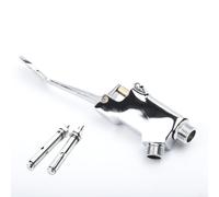 Glewi Válvula de grifo de pedal de lavabo, grifo de agua fría de una sola palanca para lugares públicos, montado en el piso con conexiones de 1/2 pulgadas, acabado plateado