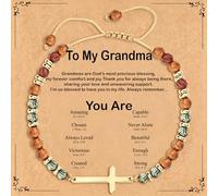 GLEZZA Regalos de primera comunión, pulsera de cuentas de cruz cristiana para mujer, pulseras inspiradoras de piedra natural curativa, pensando en que te recuperas pronto, regalos de aliento para