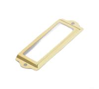 GLFLOW 30 soportes de etiquetas de metal, organizadores de cajones de biblioteca de oficina para archivos, tarjeta de nombre, etiqueta de marco de metal de bronce antiguo con tornillos (310 amarillo)