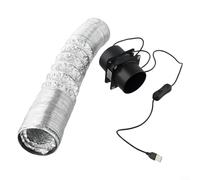 GLFLOW Absorbedor de humo compacto de soldadura USB, extractor de humos ESD con conducto flexible, ventilación de 44 CFM para taller de bricolaje (ventilador más tubo de 6 m)