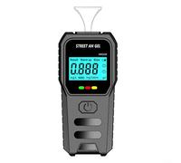 GLFLOW Alcohol-Tester de la respiración, probador de la respiración portátil con transmisión de voz y pantalla digital LED, sensor semiconductor, negro (A)