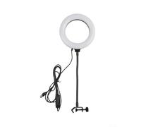 GLFLOW Anillo de luz para selfie para montaje de cámara superior con atenuación continua, luz blanca/cálida/amarilla, construcción de metal, 26 cm, negro (16 cm)