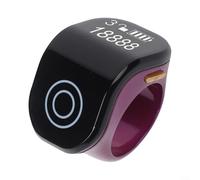 GLFLOW Anillo inteligente ajustable con contador de 4 dígitos para oración, meditación y conteo diario, anillo de pantalla táctil digital compacto para hombres y mujeres (morado)