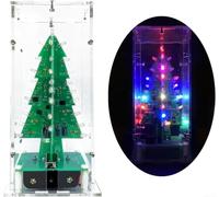 GLFLOW Árbol de Navidad LED, kit de soldadura de árbol de Navidad con 36 pantallas LED multicolor, proyecto de electrónica STEM, para adolescentes y adultos (3 colores)