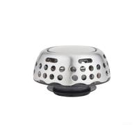 GLFLOW Atrapador de pelo de acero inoxidable para bañera con filtro magnético push-up antiobstrucción, color plateado, 7,3 x 6 x 4,3 cm