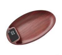 GLFLOW Báscula de granos de café para espresso, precisión 01G, cuenco de | Báscula de madera tallada a mano para café en polvo, compacta, 13,5 cm, medición precisa para barista y hogar(B)