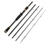 GLFLOW Caña de pescar en hielo, Caña de pescar telescópica, Caña de pescar de fibra de carbono ML, 1.8m o 2.1m Travel Spinner Pole, 4-Sección plegable, Capacidad de carga 2500G, Para Bass Snakehead(5)