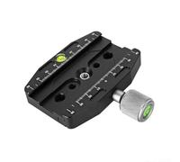 GLFLOW Carril de cámara Nodal Slide, aluminio para cámara con abrazadera de placa de liberación rápida y niveles de precisión para uso en trípode, negro 90 mm (90 N)