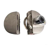 GLFLOW Cerradura inteligente de acero inoxidable sin perforación Cerradura de puerta de vidrio, cerraduras de puerta de vidrio de huellas dactilares Cerraduras electrónicas inteligentes (puerta doble