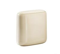 GLFLOW Cubo de basura compacto que ahorra espacio, contenedor doble de 12 L, ovalado, para baño y cocina, ahorro de espacio (blanco)