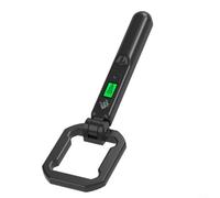 GLFLOW Detector de metales plegable con detección de 360°, pantalla LCD, alarma de sonido y vibración, indicador de batería baja para búsqueda de tesoros, seguridad, negro