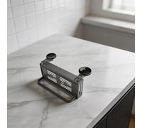 GLFLOW Estante de baño de aluminio con ventosa, estante de almacenamiento de 30 cm con drenaje para artículos de tocador de ducha, organizador de pared resistente al óxido, gris