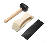 GLFLOW Fijador de huecos de piso, kit de reparación de huecos de suelo resistente, para suelos de madera con martillo de goma y almohadillas adhesivas lavables