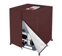 GLFLOW Funda protectora para contenedores IBC hecha de tela Oxford 420D con resistencia a los rayos UV y a la intemperie y cierre de cordón para un ajuste seguro (café)