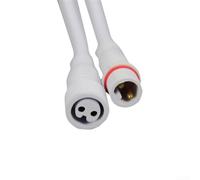 GLFLOW IP65 impermeable 2-Pin y 3-Pin 22AWG LED Cable Conector para DC 12V cámaras de vigilancia (blanco-2pin)