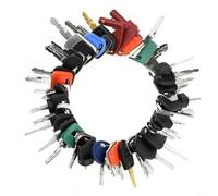 GLFLOW Juego de llaves de equipo pesado de 50 piezas para llave de encendido de máquina de construcción de gatos, metal 14X17mm con anillo de alambre ajustable