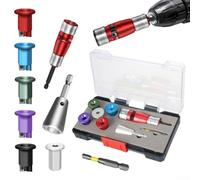 GLFLOW Juego de pelacables eléctrico 8pcs, herramienta de torsión de cable ajustable para 6-14 AWG, cabezas de varios tamaños de aleación de aluminio