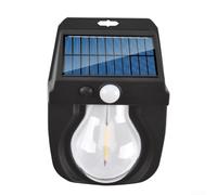 GLFLOW Lámpara de pared solar para exteriores con sensor de movimiento, filamento cálido brillante, 3 modos de funcionamiento y material impermeable ABS IP65