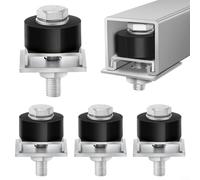 GLFLOW Limitador de rueda giratoria, tapón de rueda de rodillo para carrito de acero de canal de 1-5/8 pulgadas de ancho, acero de alto carbono con absorción de golpes de goma (4 piezas)