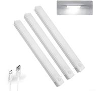 GLFLOW Luz LED recargable con sensor de movimiento, luz LED inalámbrica con sensor de movimiento, luz nocturna para cocina, dormitorio, jardín, armario con diseño compacto de 20 cm (luz blanca)