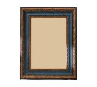 GLFLOW Marco de fotos vintage, marco de fotos de madera retro europeo para tamaño A4 para pared de oficina en casa o decoración de mesa, obras de arte o exhibición de certificados (azul)