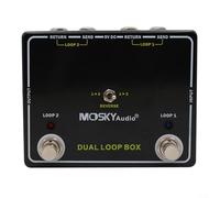 GLFLOW Pedal de efectos de doble bucle para guitarra, conmutador de caja de bucle inverso para 2 amperios y efectos, salida de sintonizador, 9 V CC