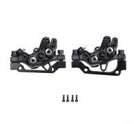 GLFLOW Pinza de freno de disco mecánica de 4 pistones para bicicleta de montaña, accionamiento de doble cara, aleación, F180/R160 negro (par L+R)