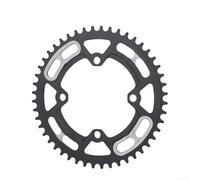 GLFLOW Plato de bicicleta de aleación de aluminio 44-52T, agujero de clavo sin ranura 104BCD, para bielas de 8/9/10/11 velocidades, negro (48T)