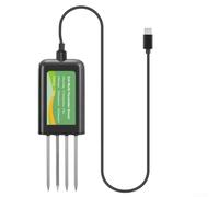 GLFLOW Probador de sensor de suelo USB 8 en 1 Humedad pH Temperatura Conductividad NPK Meter Con Aplicación Móvil Datos Exportación Para Plantas Y Jardines