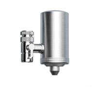 GLFLOW Purificador de agua de acero inoxidable para grifo, 90% de reducción de cal, filtraciones multicapa con ventana de visualización, filtro lavable para agua potable, 10,5 x 5,5 x 13 cm