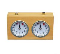 GLFLOW Reloj de ajedrez temporizador mecánico analógico cuenta regresiva madera plástico 15 x 9 x 5,5 cm cuerda manual para juegos de mesa torneo aula