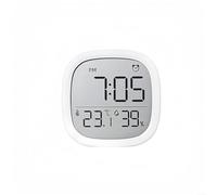 GLFLOW Reloj digital multifunción de escritorio, medidor de humedad de temperatura con interruptor °C/°F para sala de estar, oficina, bodega, negro (blanco)